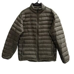CABELA'S Packable Lightweight Duck Down Puffer Jacket Olive Green Size Medium